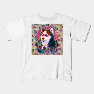 glitch husky Kids T-Shirt